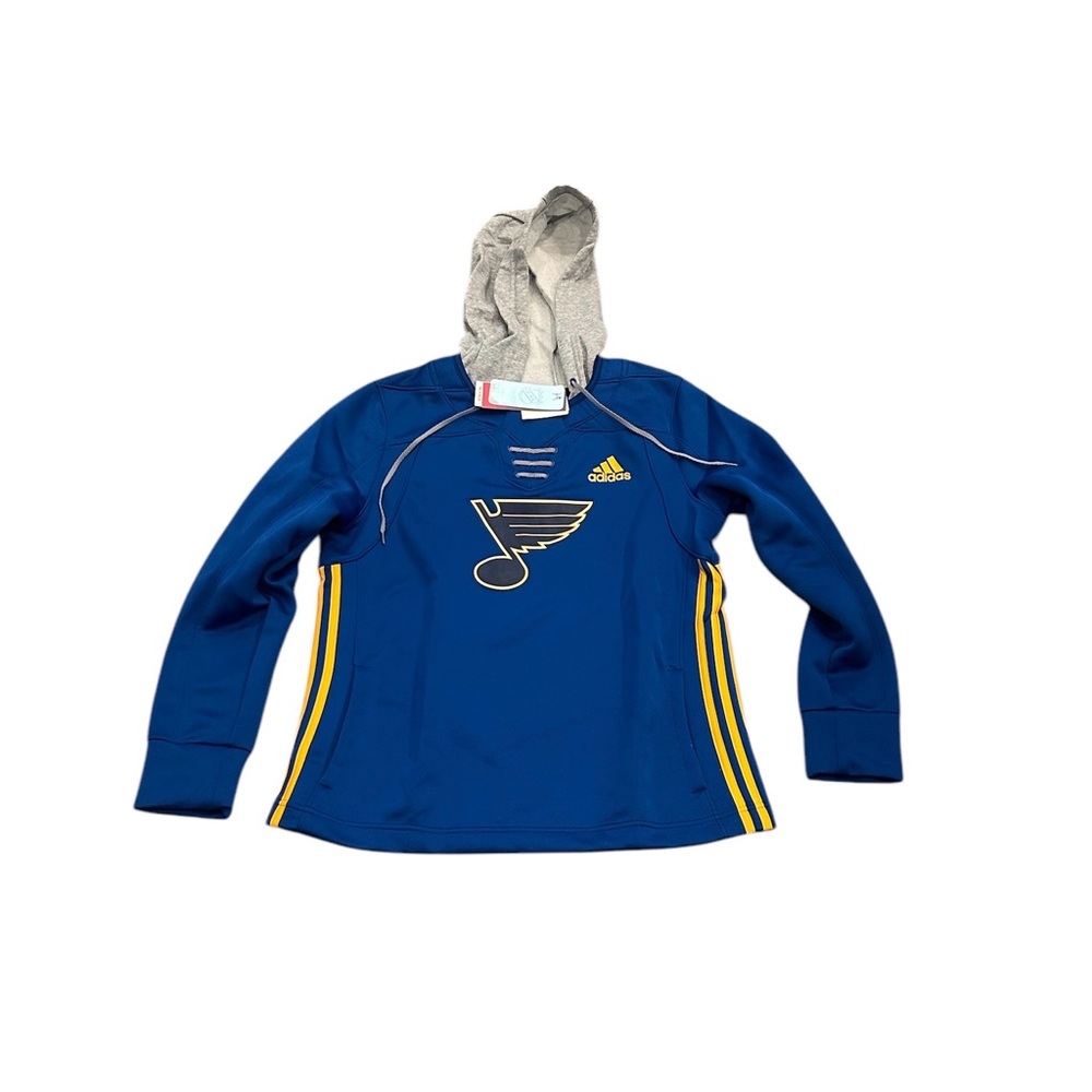 St. Louis Blues Adidas Women’s Lace Up Pullover‎ Hoodie Sweatshirt